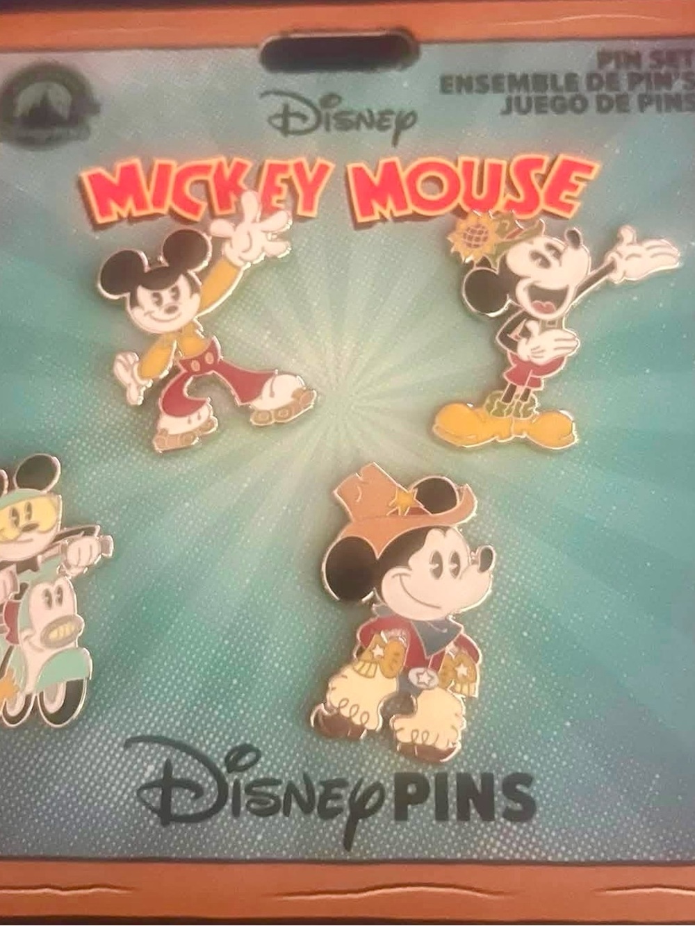 Disney Mickey Mouse Enamel Pin Set - Red Yellow Black